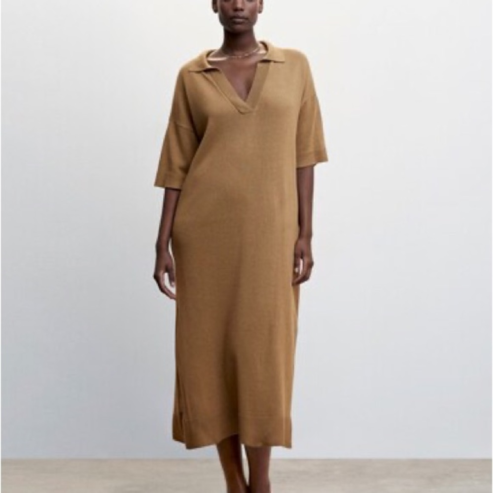 Mango Tan Knit NWT Dress